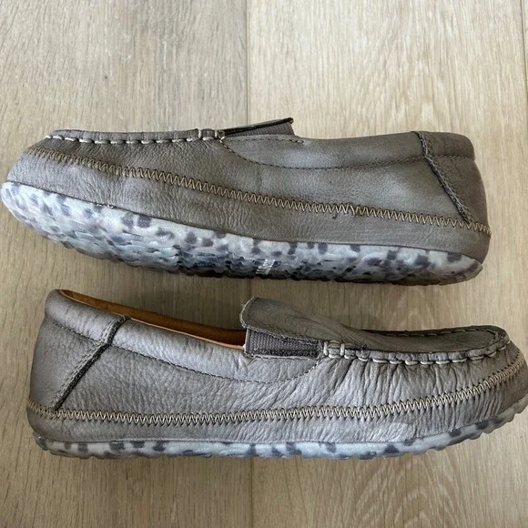 LL Bean Women Grey Tumbled Leather B-Bound Moccasin Loafers 525423 Size 7 Medium - Picture 10 of 12